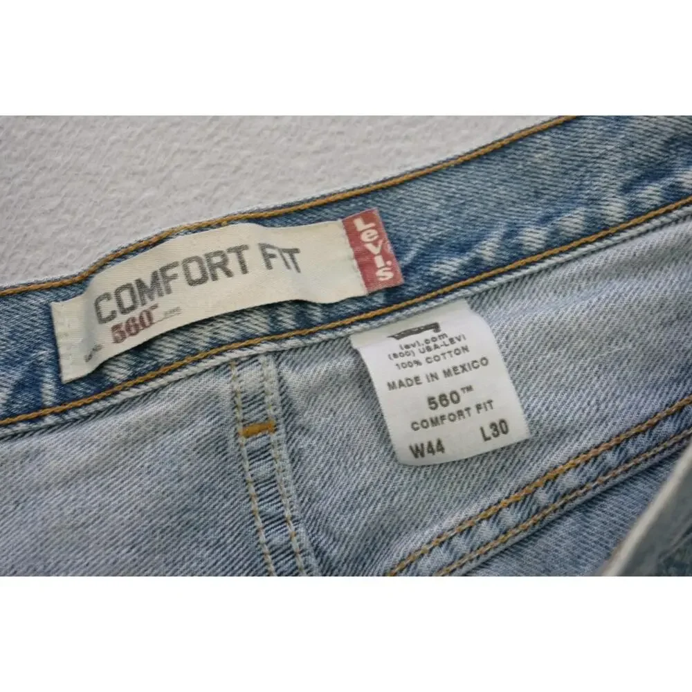 Levi's 560 Taper Comfort Fit Denim Jeans Blue Rugged‎ Mens Sz 44 x 30